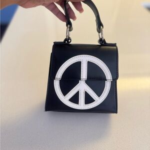 Black and White Peace Sign Handbag
